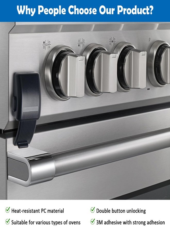 Windspeed 1.8x3.1 Inch Childproof Oven Door Lock 2 Pack Updated Oven Front Lock Child Safety Oven Lock Baby Proofing - Image 4